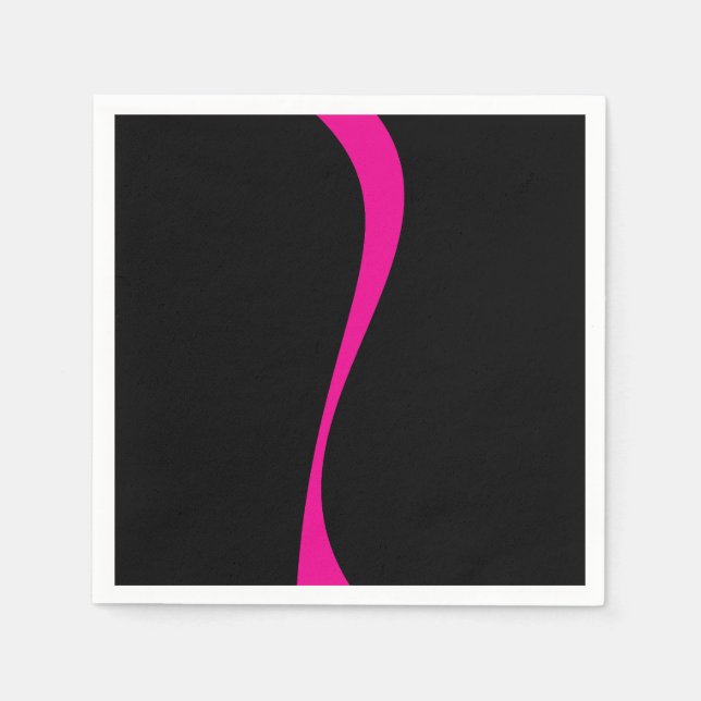 Simple Waves 2 in Magenta and Black Napkin (Front)