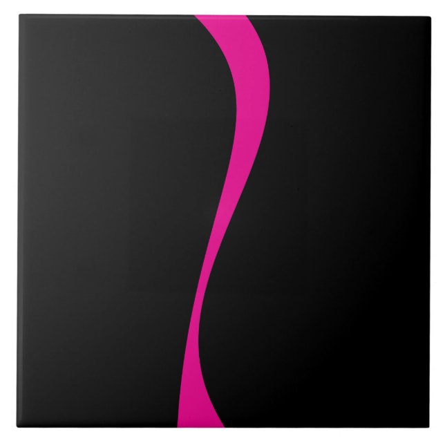 Simple Waves 2 in Magenta and Black Tile (Front)