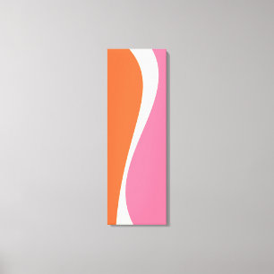 Simple Waves 2 in Pink, Orange, and Cream Canvas Print