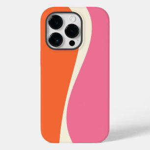 Simple Waves 2 in Pink, Orange, and Cream Case-Mate iPhone 14 Pro Case
