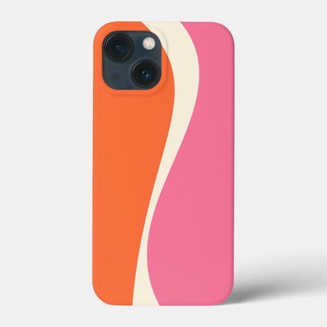 Simple Waves 2 in Pink, Orange, and Cream Case-Mate iPhone Case (Back)