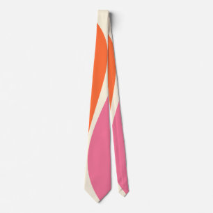 Simple Waves 2 in Pink, Orange, and Cream Tie