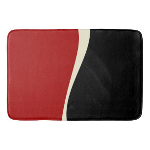 Simple Waves 2 in Red and Cream Bath Mat