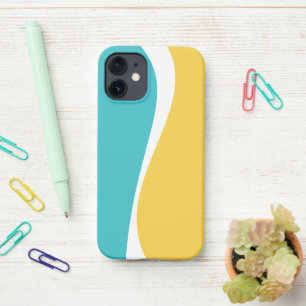Simple Waves 2 in Turquoise, Yellow, and White iPhone 12 Mini Case