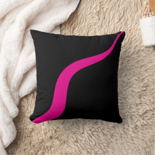 Simple Waves 3 in Magenta and Black Cushion