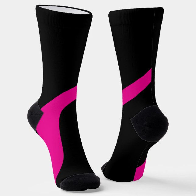 Simple Waves 3 in Magenta and Black Socks (Angled)
