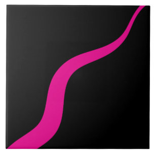 Simple Waves 3 in Magenta and Black Tile