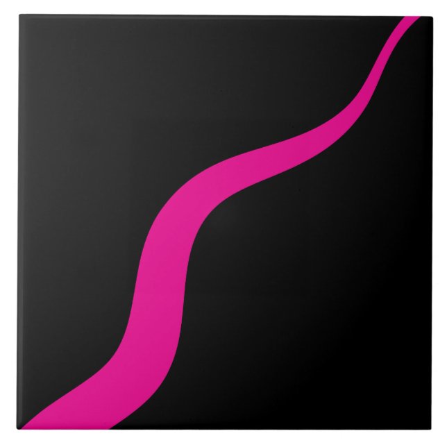 Simple Waves 3 in Magenta and Black Tile (Front)