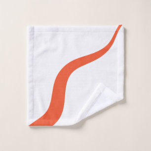 Simple Waves 3 - Orange and White Bath Towel Set