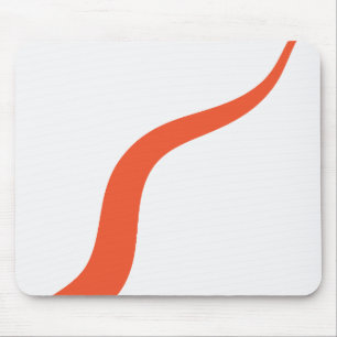 Simple Waves 3 - Orange and White Mouse Mat
