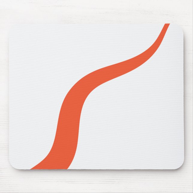 Simple Waves 3 - Orange and White Mouse Mat (Front)