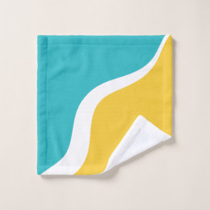 Simple Waves 3 - Turquoise and Yellow Bath Towel Set