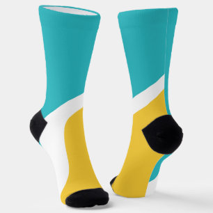 Simple Waves 3 - Turquoise and Yellow Socks