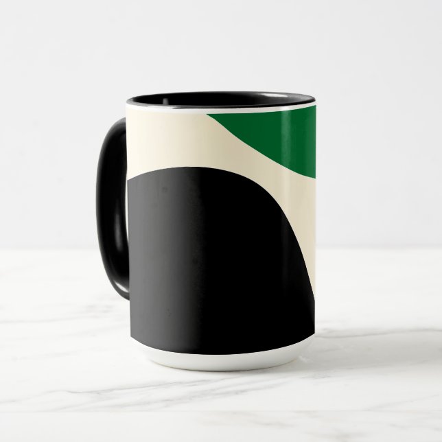 Simple Waves 4 in Green, Cream and Black  Mug (Front Left)