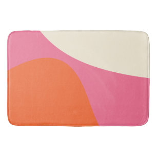 Simple Waves 4 in Pink, Orange, and Cream Bath Mat