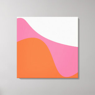 Simple Waves 4 in Pink, Orange, and Cream Canvas Print