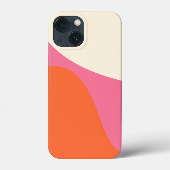 Simple Waves 4 in Pink, Orange, and Cream Case-Mate iPhone Case (Back)