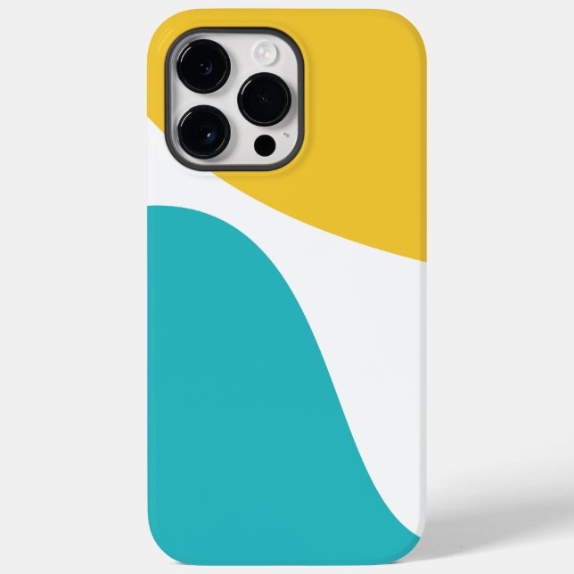 Simple Waves 4 - Turquoise and Yellow Case-Mate iPhone Case (Back)
