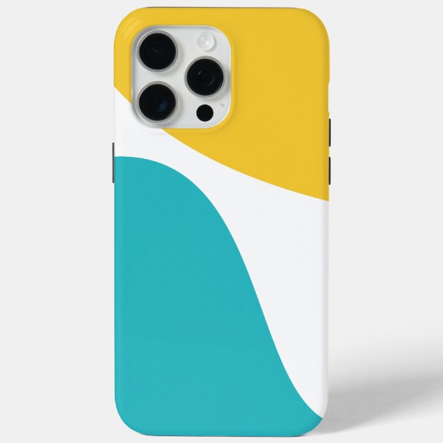 Simple Waves 4 - Turquoise and Yellow Case-Mate iPhone Case (Back)