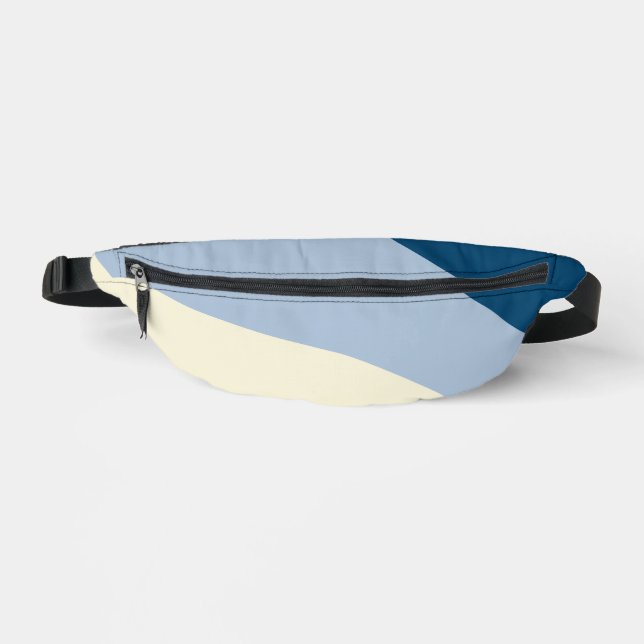 Simple Waves - Dark Blue, Light Blue and Cream Bum Bags (Front)