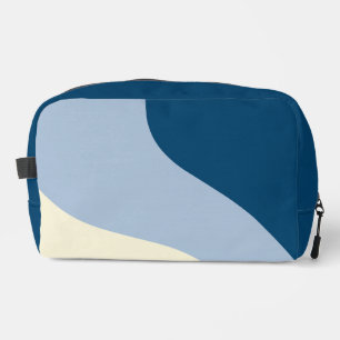 Simple Waves - Dark Blue, Light Blue and Cream Dopp Kit