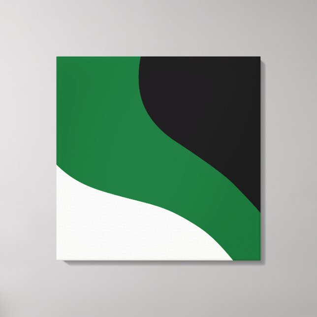Simple Waves - Green, Cream and Black  Canvas Print (Front)