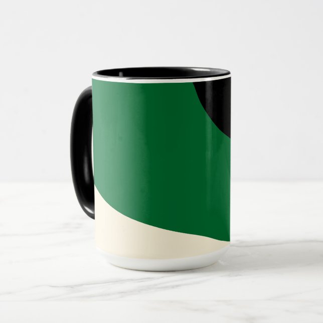 Simple Waves - Green, Cream and Black  Mug (Front Left)