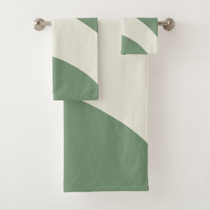 Simple Waves in Green Bath Towel Set