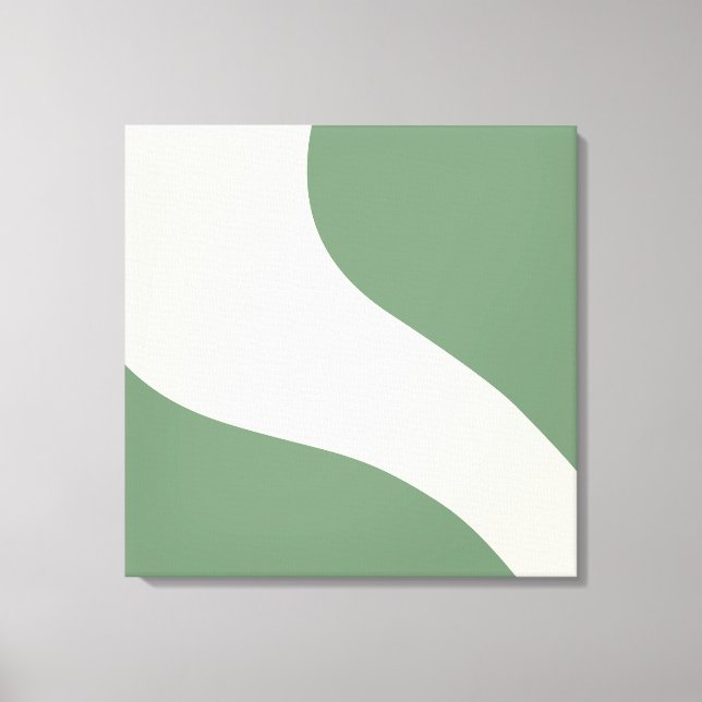 Simple Waves in Green Canvas Print (Front)
