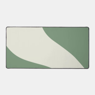 Simple Waves in Green Desk Mat
