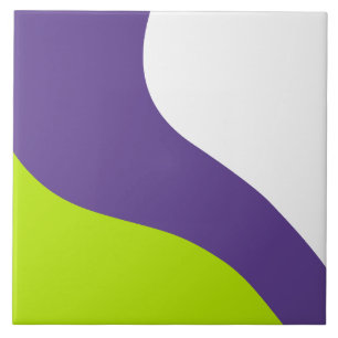 Simple Waves in Lime Green and Purple Tile