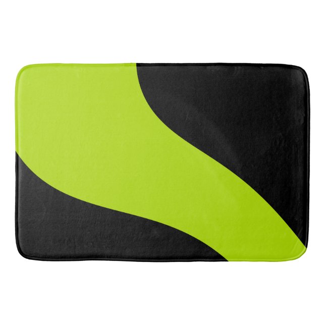 Simple Waves in Lime Green Bath Mat (Front)