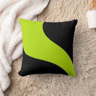 Simple Waves in Lime Green Cushion