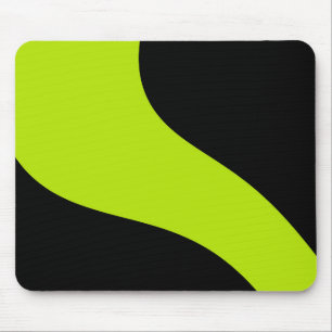 Simple Waves in Lime Green Mouse Mat