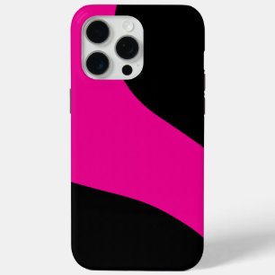 Simple Waves in Magenta and Black iPhone 15 Pro Max Case