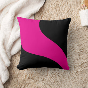 Simple Waves in Magenta and Black Cushion