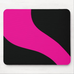 Simple Waves in Magenta and Black Mouse Mat