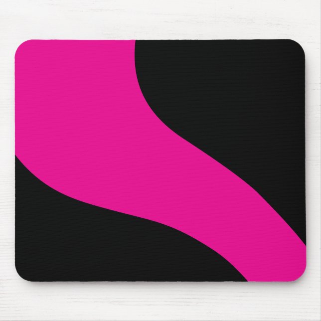 Simple Waves in Magenta and Black Mouse Mat (Front)