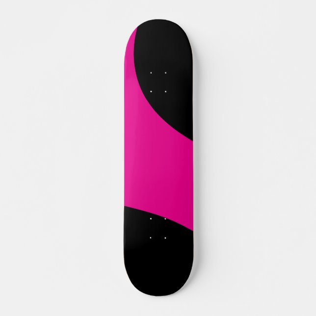 Simple Waves in Magenta and Black Skateboard (Front)