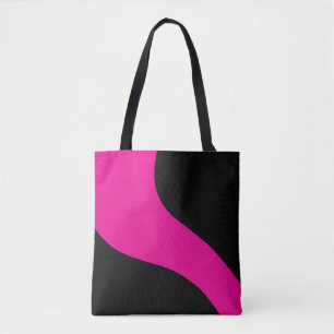 Simple Waves in Magenta and Black Tote Bag