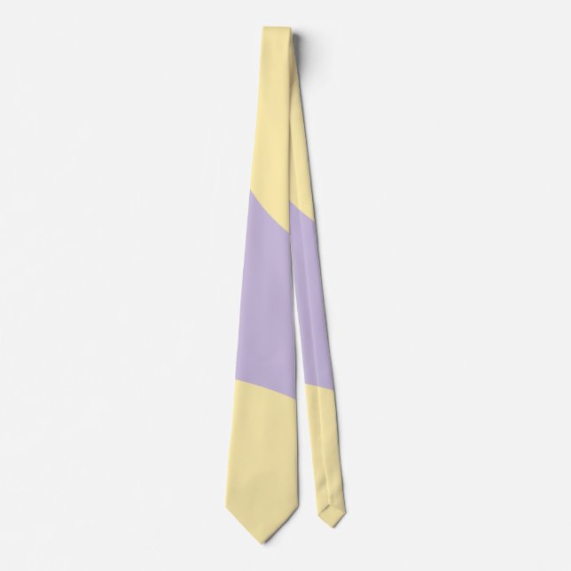 Simple Waves in Pastel Yellow and Purple Tie (Front)