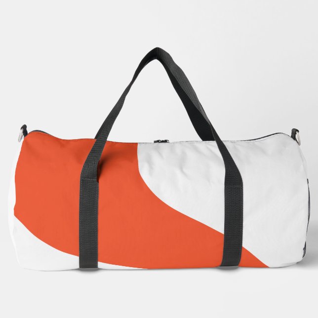 Simple Waves - Orange and White Duffle Bag (Front)