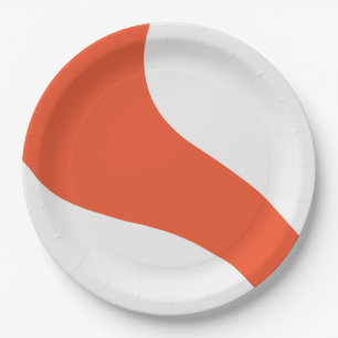 Simple Waves - Orange and White Paper Plate
