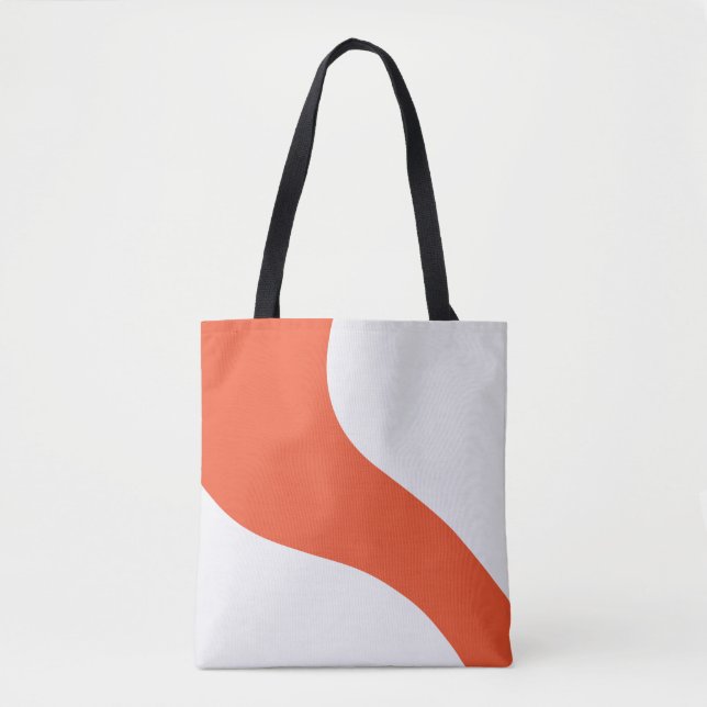 Simple Waves - Orange and White Tote Bag (Front)