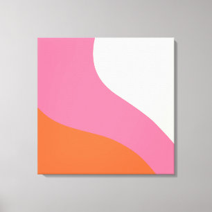 Simple Waves - Pink, Orange and Cream  Canvas Print