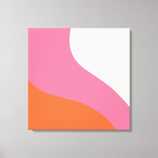 Simple Waves - Pink, Orange and Cream  Canvas Print (Front)