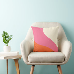 Simple Waves - Pink, Orange and Cream Cushion