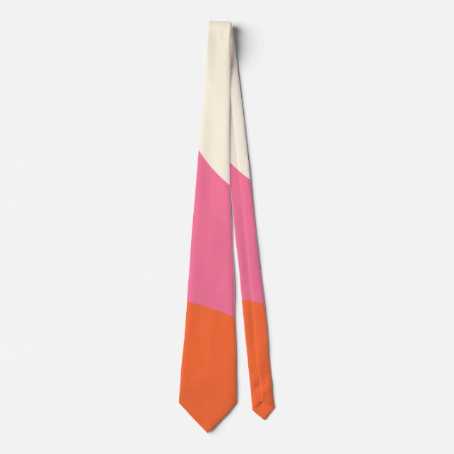Simple Waves - Pink, Orange and Cream  Tie (Front)