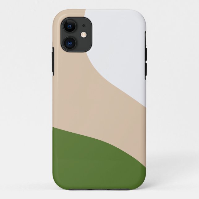 Simple Waves - White, Sand & Palm Green Case-Mate iPhone Case (Back)