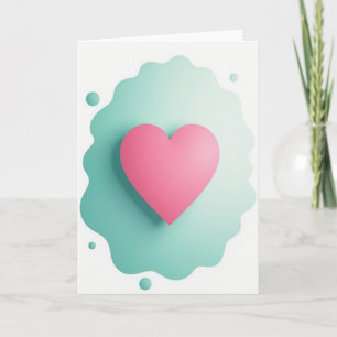 Simple Wavy Pink Heart Card